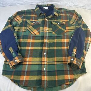 Free Assembly SZ XL  Multicolor  Plaid Flannel Shirt yellow and green